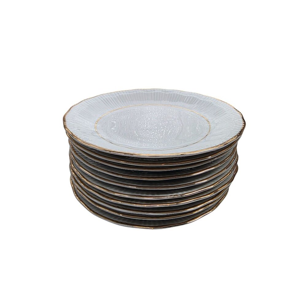 Wałbrzych Poland Fine‎ China Gold Trim Saucer Plates Set Of 8